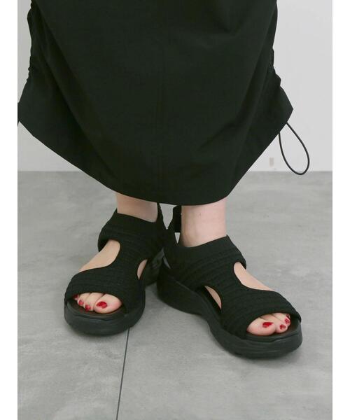 Samansa Mos2 blue（サマンサモスモスブルー）の「【軽量】ワッフルニットスポーツサンダル（ドレスシューズ・レディース・オフホワイト/ブラック・L/M）」の11枚目の写真