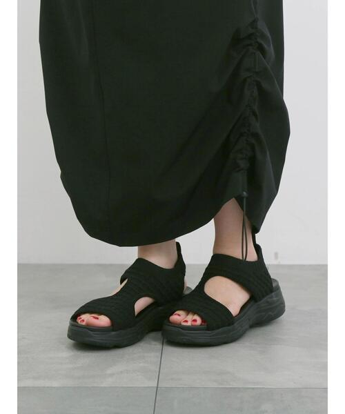 Samansa Mos2 blue（サマンサモスモスブルー）の「【軽量】ワッフルニットスポーツサンダル（ドレスシューズ・レディース・オフホワイト/ブラック・L/M）」の16枚目の写真