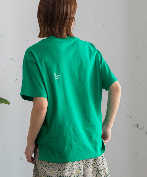 POU DOU DOU(プードゥドゥ)の「ミニロゴ刺繍カラーTシャツ(Tシャツ/カットソー・レディース・ターコイズブルー/レッド/オフホワイト/ネイビー/グリーン・M)」の8枚目の写真