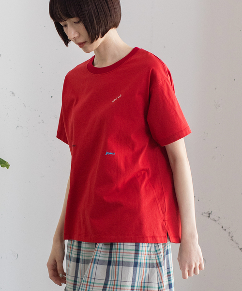 POU DOU DOU(プードゥドゥ)の「ミニロゴ刺繍カラーTシャツ(Tシャツ/カットソー・レディース・ターコイズブルー/レッド/オフホワイト/ネイビー/グリーン・M)」の16枚目の写真