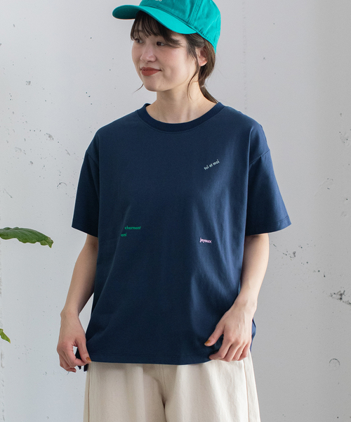 POU DOU DOU(プードゥドゥ)の「ミニロゴ刺繍カラーTシャツ(Tシャツ/カットソー・レディース・ターコイズブルー/レッド/オフホワイト/ネイビー/グリーン・M)」の22枚目の写真