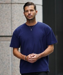 SOMEDIFF（サムディフ）の「【SOMEDIFF】オーバーサイズ 半袖プレミアムカットソー メンズ Tシャツ 白T ブラック 春服（Tシャツ/カットソー）」