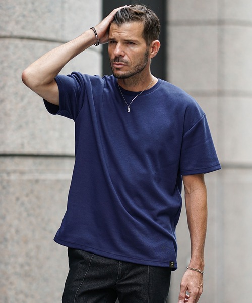 boohoo MAN★オーバーサイズ 半袖 ジャカード トップス Tシャツ Starting Over（スターティングオーバー）の「oversize sleeve