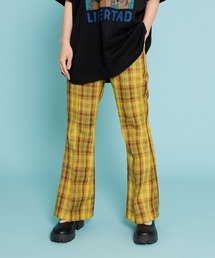 その他パンツ（イエロー/黄色系・チェック柄）ファッション通販
