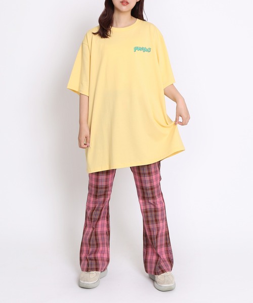 PUNYUS❤️センタープレスチェックフレアパンツ❤️グリーン セール】センタープレスチェックフレアパンツ（その他パンツ
