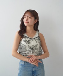 ボタニカルウェアセットアップ♡ 再入荷 ボタニカル柄 セットアップ」に該当するブラック/黒色系