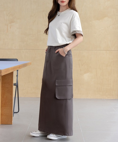 DAY CLOSET(デイ クローゼット)の「レディース 2WAYカジュアル半袖ドロップショルダーTシャツ(Tシャツ/カットソー・レディース・グレー系その他/ブラック×ホワイト/ホワイト系その他・FREE)」の18枚目の写真