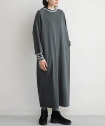 NOMBRE IMPAIR | ボーダーリブコンビ　ハイネックワンピース(ワンピース)