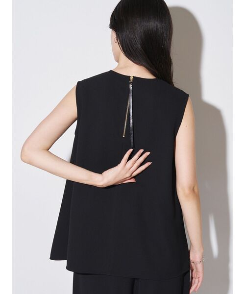 ELENDEEK(エレンディーク)の「ジョーゼットアシンメトリータンク【セットアップ対応】(シャツ/ブラウス・レディース・オフホワイト/ブラック/グリーン・FREE)」の6枚目の写真