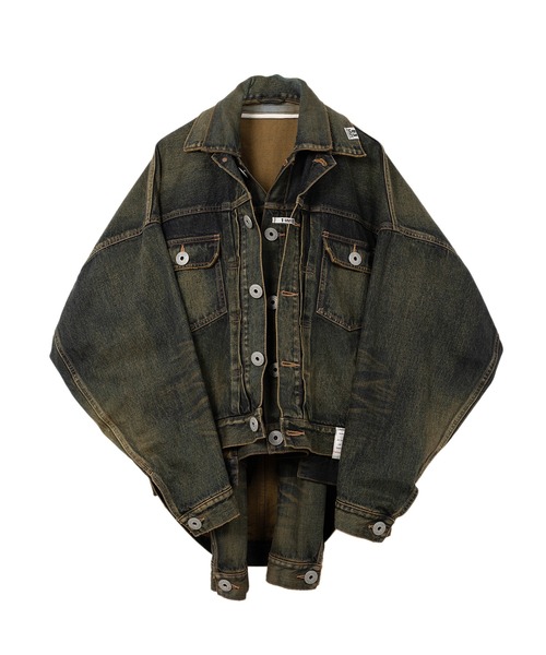 Maison MIHARA YASUHIRO（メゾンミハラヤスヒロ）の「Front Layered Denim Jacket（ブルゾン・メンズ・インディゴブルー/ブラック・48/46/44）」の2枚目の写真
