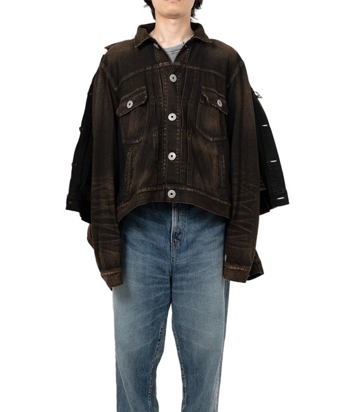 Maison MIHARA YASUHIRO（メゾンミハラヤスヒロ）の「Front Layered Denim Jacket（ブルゾン・メンズ・インディゴブルー/ブラック・48/46/44）」の12枚目の写真