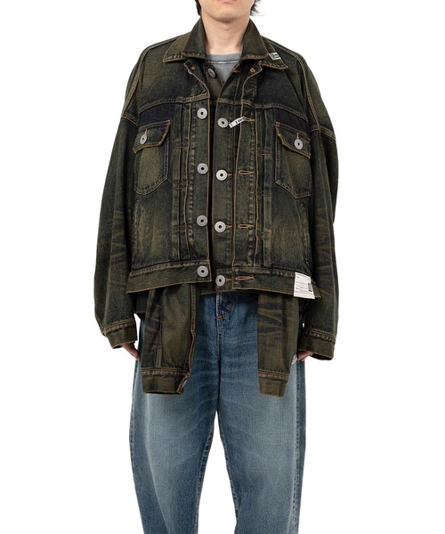 Maison MIHARA YASUHIRO（メゾンミハラヤスヒロ）の「Front Layered Denim Jacket（ブルゾン・メンズ・インディゴブルー/ブラック・48/46/44）」の20枚目の写真