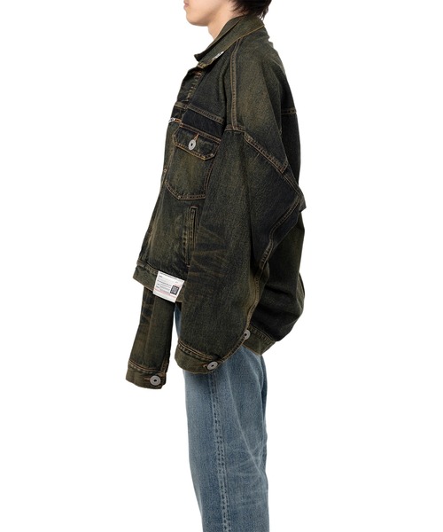Maison MIHARA YASUHIRO（メゾンミハラヤスヒロ）の「Front Layered Denim Jacket（ブルゾン・メンズ・インディゴブルー/ブラック・48/46/44）」の10枚目の写真