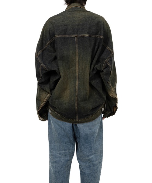Maison MIHARA YASUHIRO（メゾンミハラヤスヒロ）の「Front Layered Denim Jacket（ブルゾン・メンズ・インディゴブルー/ブラック・48/46/44）」の11枚目の写真