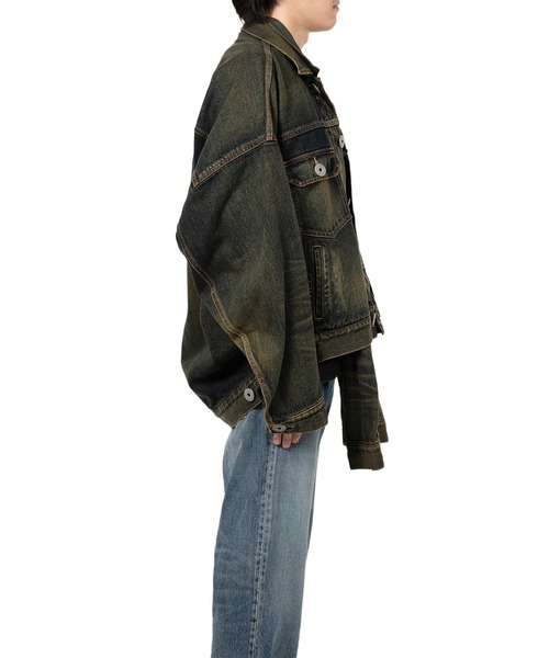 Maison MIHARA YASUHIRO（メゾンミハラヤスヒロ）の「Front Layered Denim Jacket（ブルゾン・メンズ・インディゴブルー/ブラック・48/46/44）」の7枚目の写真