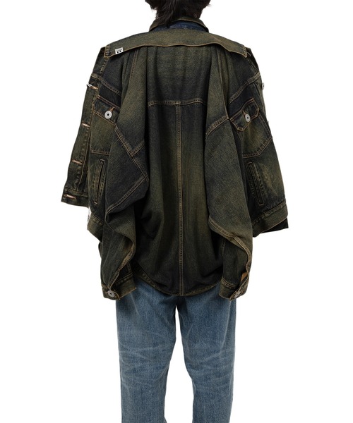 Maison MIHARA YASUHIRO（メゾンミハラヤスヒロ）の「Front Layered Denim Jacket（ブルゾン・メンズ・インディゴブルー/ブラック・48/46/44）」の5枚目の写真