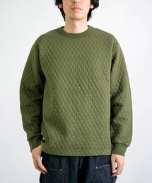 RINEN（リネン）の「[RINEN] 30/1オーガニック天竺ダイヤキルティング クルーネックトレーナー（ニット/セーター）」