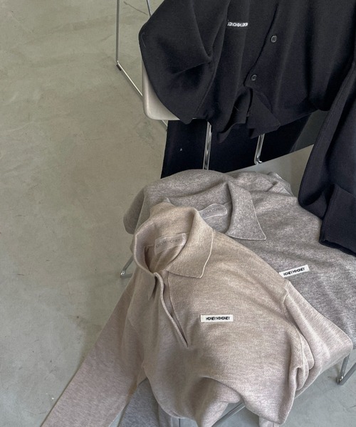 HONEY MI HONEY（ハニーミーハニー）の「logo polo knit mini one-piece（ワンピース・レディース・グレー/ブラック/ベージュ・FREE）」の8枚目の写真