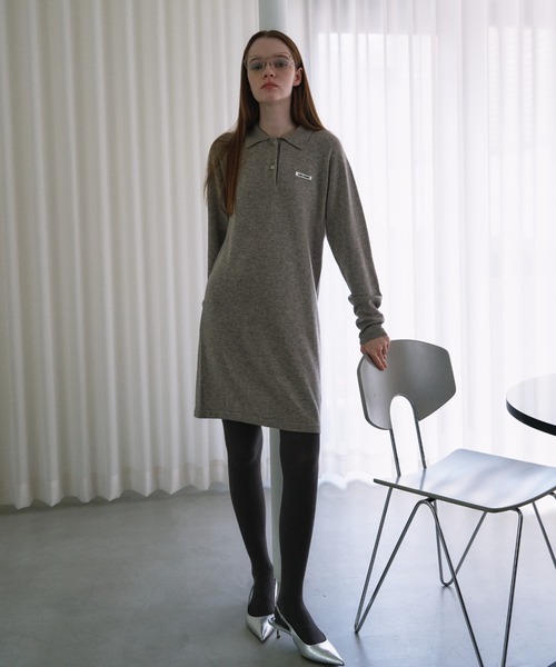 セール】logo polo knit mini one-piece（ワンピース）｜HONEY MI