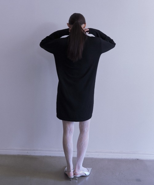 HONEY MI HONEY（ハニーミーハニー）の「logo polo knit mini one-piece（ワンピース・レディース・グレー/ブラック/ベージュ・FREE）」の15枚目の写真