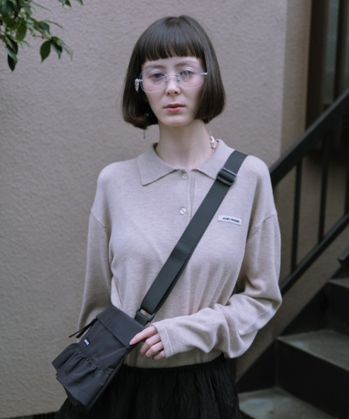 HONEY MI HONEY（ハニーミーハニー）の「logo polo knit mini one-piece（ワンピース・レディース・グレー/ブラック/ベージュ・FREE）」の5枚目の写真