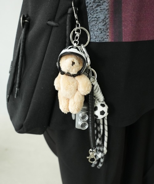 No.014 じゃらじゃらチャーム　4ペア クマ テディーベア カラビナ付き じゃらじゃら バッグチャーム
