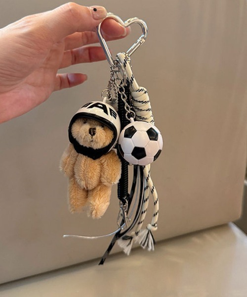 リアル熊の鼻キーホルダー カラビナ付き クマ テディーベア カラビナ付き じゃらじゃら バッグチャーム