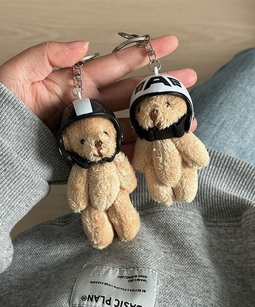 クマ テディーベア カラビナ付き じゃらじゃら バッグチャーム