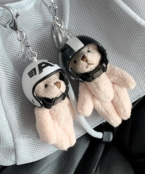 セール】クマ テディーベア カラビナ付き じゃらじゃら バッグチャーム