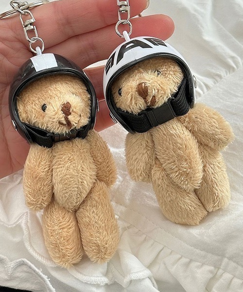 クマ テディーベア カラビナ付き じゃらじゃら バッグチャーム