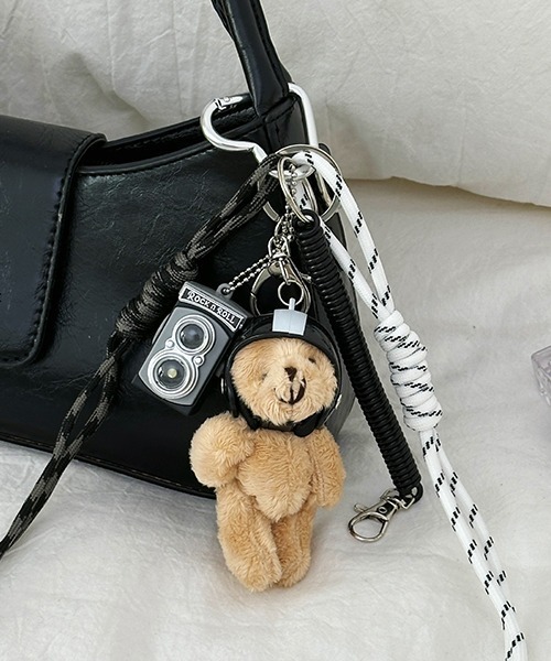 クマ テディーベア カラビナ付き じゃらじゃら バッグチャーム