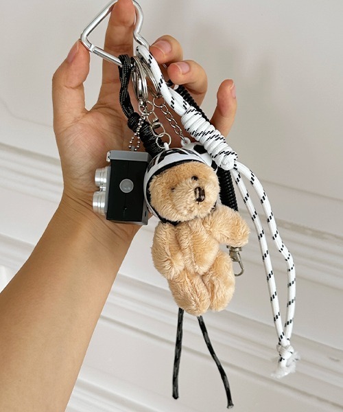 No.014 じゃらじゃらチャーム　4ペア クマ テディーベア カラビナ付き じゃらじゃら バッグチャーム