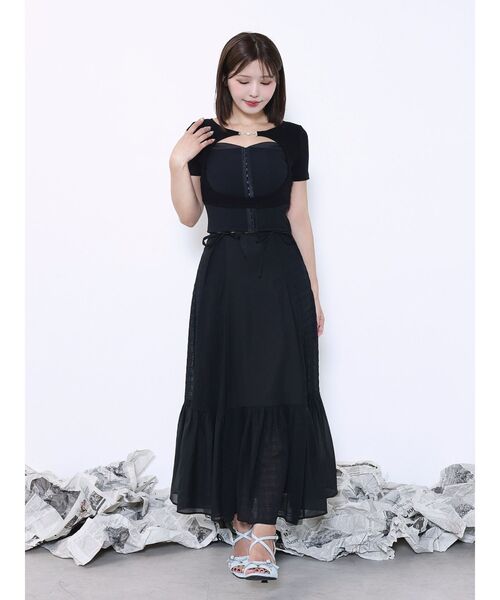 EATME（イートミー）の「ギャザーロングスカート（スカート・レディース・アイボリー/ブラック/ブルー・FREE）」の13枚目の写真