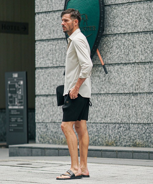 SOMEDIFF(サムディフ)の「【SOMEDIFF】プリーツショーツ ハーフパンツ メンズ ショーツ 短パン 膝上丈 サムディフ グレー ブラック 春服(その他パンツ・メンズ・ブラック/グレー/カーキ・M/L/XL)」の4枚目の写真