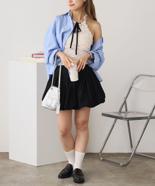 ROOPTOKYO（ループトウキョウ）の「Volume Gather Mini Skirt / ボリューム ギャザーバルーンスカート 秋物 秋服 2026年秋冬（スカート・レディース・ホワイト/チェック/ブラック・FREE）」の13枚目の写真