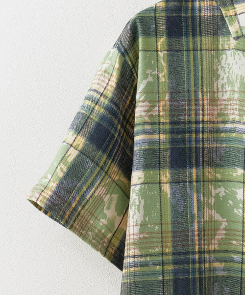 ROOPTOKYO（ループトウキョウ）の「ヴィンテージ風 半袖チェックシャツ（シャツ/ブラウス・メンズ・グリーン/ブルー/パープル・L/M）」の6枚目の写真