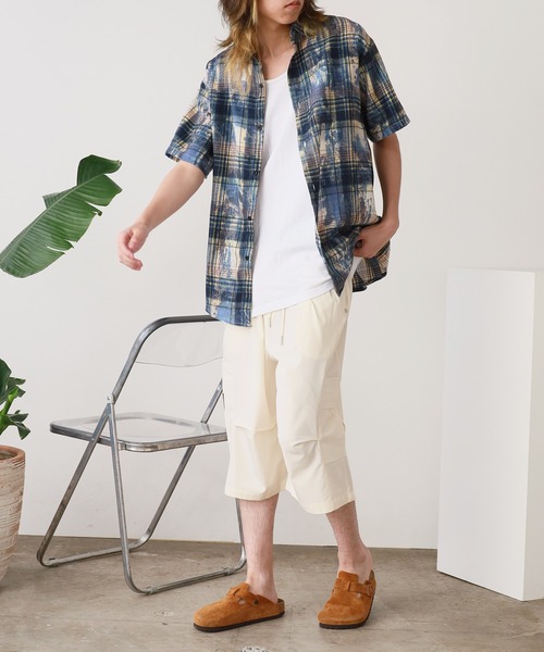 ROOPTOKYO（ループトウキョウ）の「ヴィンテージ風 半袖チェックシャツ（シャツ/ブラウス・メンズ・グリーン/ブルー/パープル・L/M）」の17枚目の写真