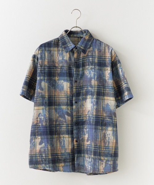 ROOPTOKYO（ループトウキョウ）の「ヴィンテージ風 半袖チェックシャツ（シャツ/ブラウス・メンズ・グリーン/ブルー/パープル・L/M）」の14枚目の写真