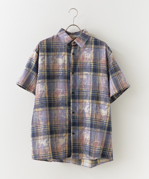 ROOPTOKYO（ループトウキョウ）の「ヴィンテージ風 半袖チェックシャツ（シャツ/ブラウス・メンズ・グリーン/ブルー/パープル・L/M）」の19枚目の写真