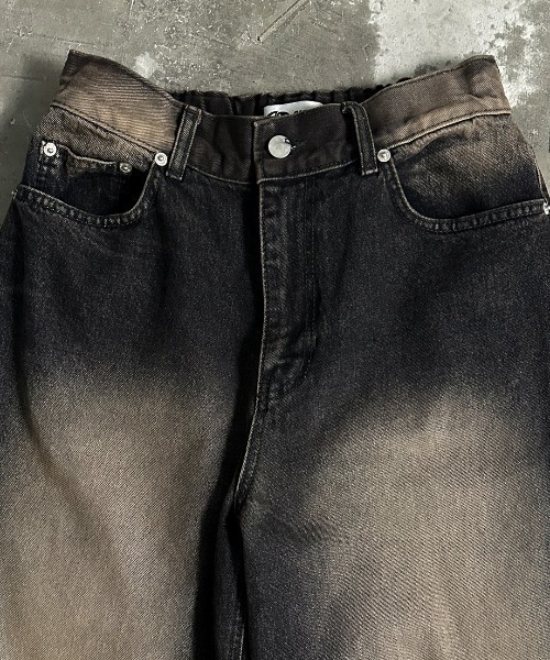 A'GEM/9 × .kom 『A'gem/エージェム』ワイドデニムパンツ A'gem│A'GEM