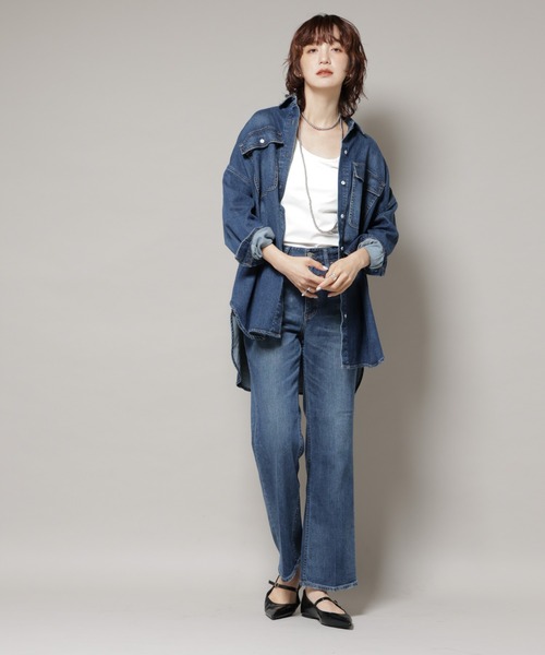 Healthy denim（ヘルシーデニム）の「Healthy DENIM/Lotus フレアデニム（デニムパンツ・レディース・ブルー/ダークブルー・22/23/24）」の2枚目の写真