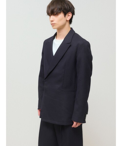MIDIUMISOLID（ミディウミソリッド）の「MIDIUMISOLID Men’s ウールサージジャケット（ダウンジャケット/コート・メンズ・ブラック/ネイビー・48）」の6枚目の写真