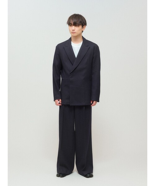 MIDIUMISOLID（ミディウミソリッド）の「MIDIUMISOLID Men’s ウールサージジャケット（ダウンジャケット/コート・メンズ・ブラック/ネイビー・48）」の9枚目の写真