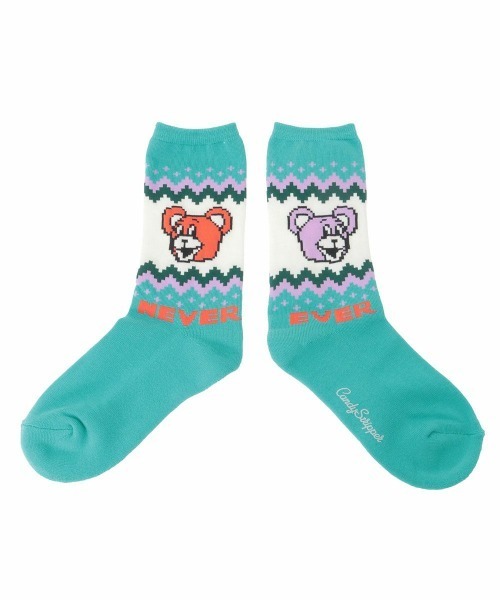 Candy Stripper（キャンディストリッパー）の「NEVER EVER NORDIC ソックス（ソックス/靴下・レディース・レッド/エメラルド・FREE）」の2枚目の写真