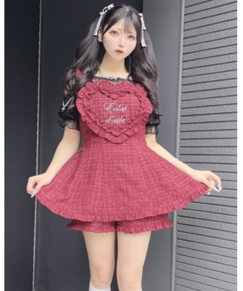 美品♡アンクルージュ♡ ハートエプロンSETUP♡チェック柄♡ 01_001.jpg