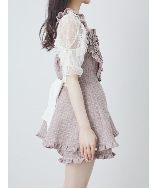 Ank Rouge（アンクルージュ）の「ハートエプロンツイードSETUP（ワンピース・レディース・ピンク/レッド/ブラック・M）」の12枚目の写真