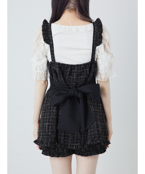 Ank Rouge ハートエプロンツイード 黒 ハートエプロンツイードSETUP（ワンピース）｜Ank Rouge（アン
