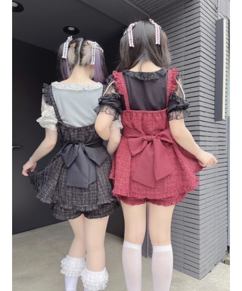 ハートエプロンツイードSETUP（ワンピース）｜Ank Rouge（アン