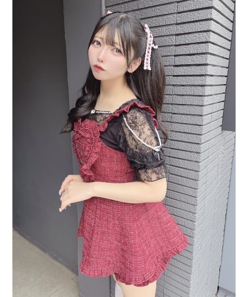 ハートエプロンツイードSETUP（ワンピース）｜Ank Rouge（アン