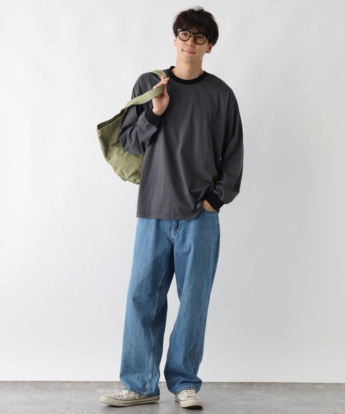 FOUND GOOD（ファウンドグッド）の「ボーダーLS/T（Tシャツ/カットソー・メンズ・グレー系5/ブラック/グリーン・XL/M/L）」の4枚目の写真